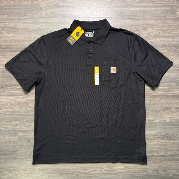*New Carthartt Men's Workwear Pocket Polo - Black - Picture 1 of 8